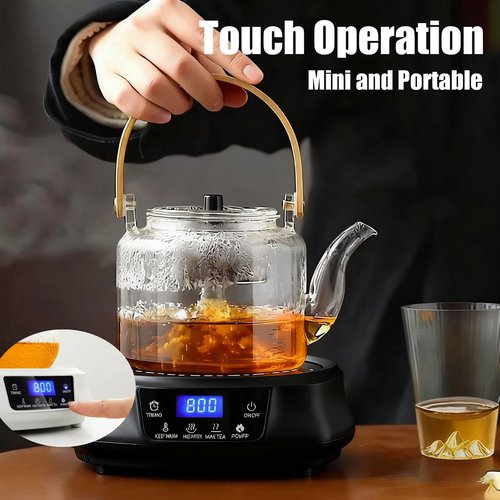 800w Electric Mini Stove Hot Plate, Portable Electric Ceramic Stove With Adjustable Power Levels Countertop Burners ElectricHot Plate For Boiling Water Making Tea And Coffee(black)