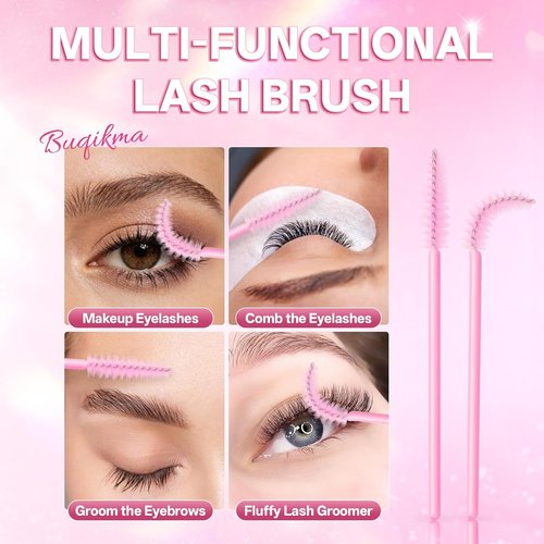 Buqikma Eyelash Shampoo | Gentle Cleanser Kit with Wash Brushes - 60ml/2.02 fl. oz for Salon & Home Care