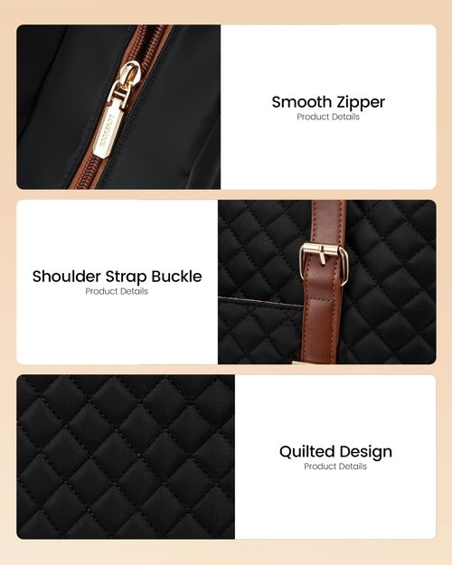 LOVEVOOK Lunch Tote Bag for Women, 15.6 Inch Laptop Work Bag With Lunch Compartment & Large Cup Holder, Lightweight Work Briefcase for Travel, Bussiness, Teacher