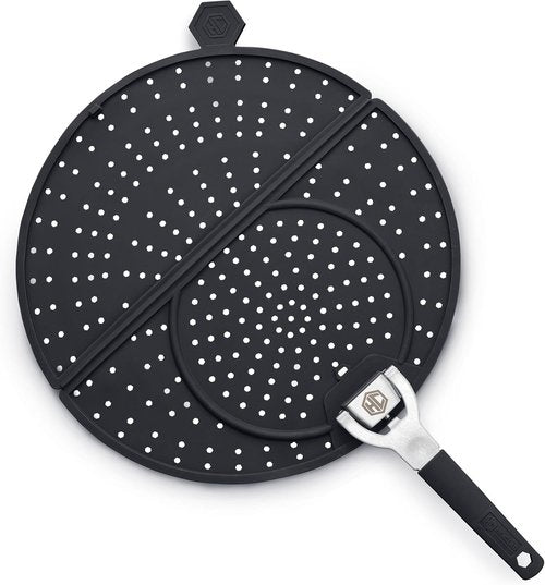 HexClad Grease Splatter Screen - Dishwasher-Safe, Heat-Safe to 480°F, Fits 10 & 12-Inch Pans