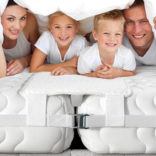 EPHEDORA 10" Extra Wide Bed Bridge Twin XL to King Converter Kit - Split King Gap Filler for Adjustable Bed - Mattress Connector & Gap Filler for Bed - Heavy Duty Metal Buckle Strap - 25D Memory Foam