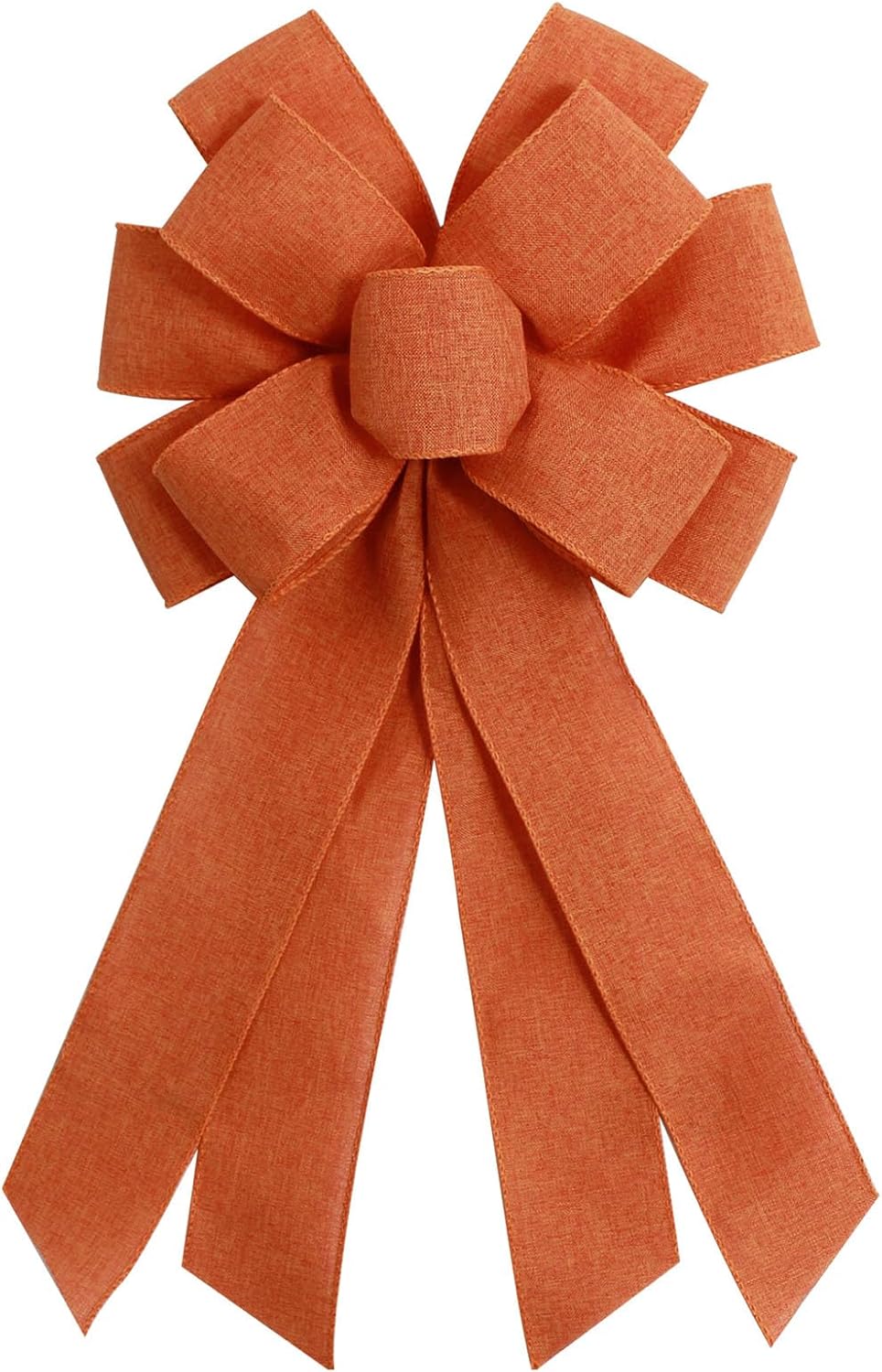 Orange Red Burlap Wreath Bow - 20 x 11 Inches | Perfect for Easter, Baby Showers & Home Decor