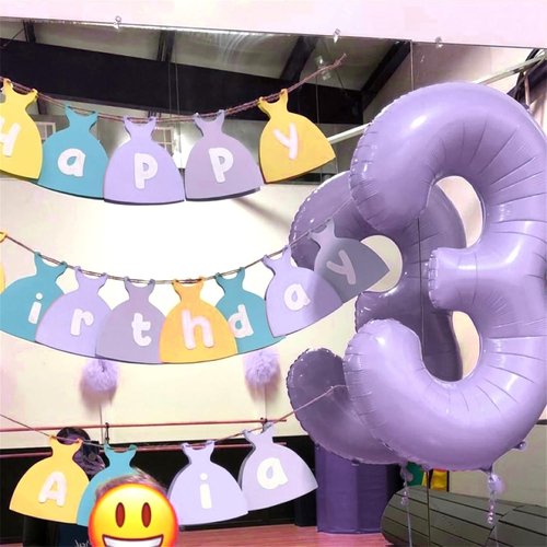 Light Purple Number 40 Birthday Balloons - 40 Inch Large Pastel Mylar Foil 4 & 0 for 40th Anniversary Party