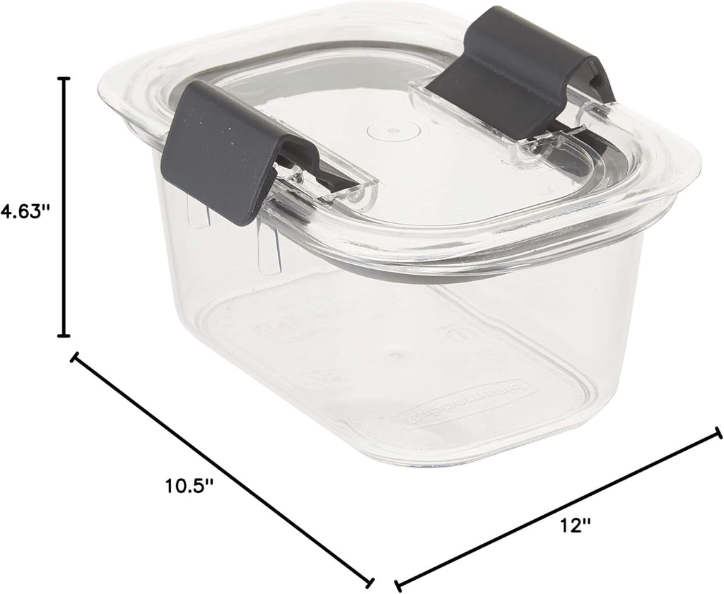 Rubbermaid Brilliance Food Storage Containers - Small 1.3 Cup Clear | 2-Pack for Freshness