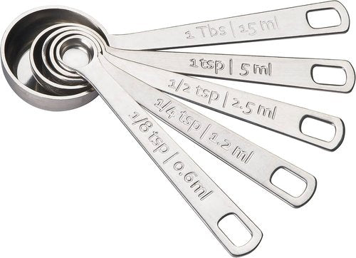 Le Creuset Stainless Steel Measuring Spoons - Durable Set of 5 for Precise Cooking Measurements