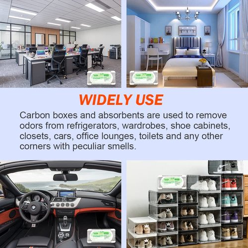 2Packs Fonday Refrigerator Deodorizer Odor Eliminator for Fridges Freezers Coolers Lunch Boxes Bamboo Charcoal More Effective Than Baking Soda