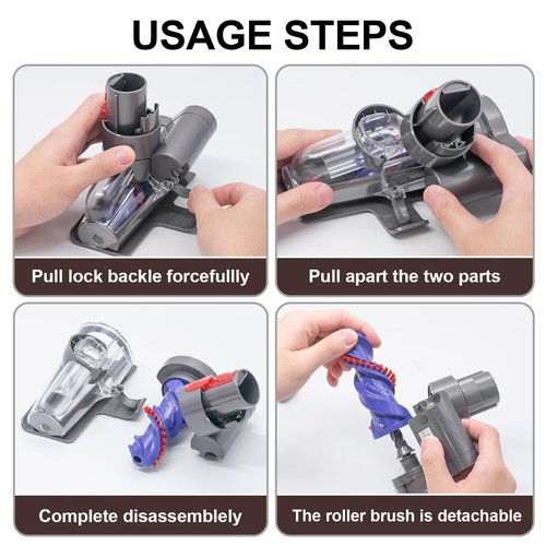 Bolan-Tech Mini Motorized Tool Brush Head for Dyson V7 V8 V10 V11 V15 Vacuum Cleaner Anti-Tangle Screw Tool Motorhead Attachment Head Replacement Parts for Long and Pet Hair