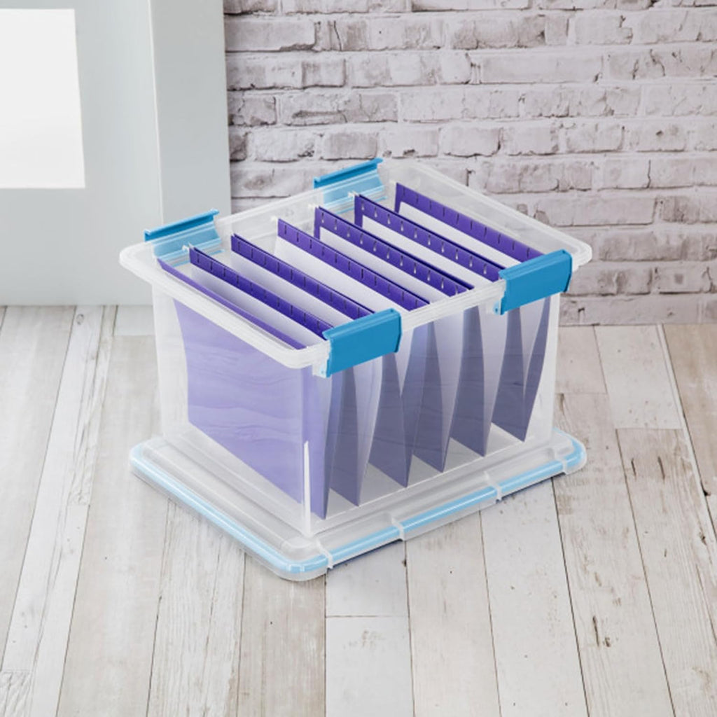 Sterilite 8-Pack Gasket Box | Weather-Resistant Storage Bins with Latching Lids - 32 Quart Heavy-Duty Organizers