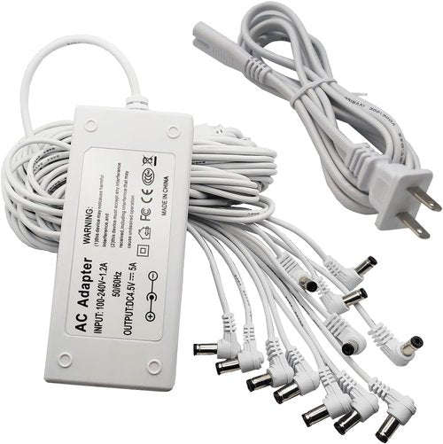 HUZUM 4.5V Power Adapter - 12 Output Jacks for Lemax Lighted Christmas Miniature Decor