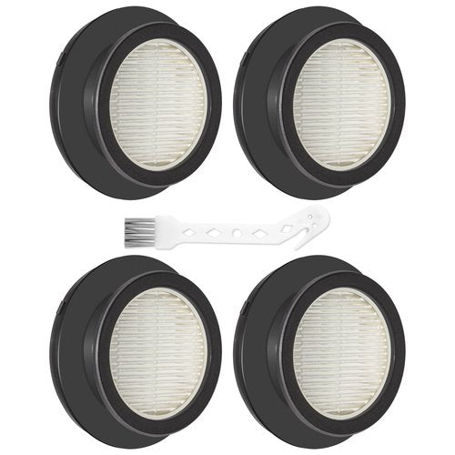 4 Pack X7A HEPA Filter Replacements Compatible with SunSare X7A-US Cordless Stick Vacuum Cleaner with Touch Screen and SunSare X7A Handheld Vacuum Cleaners for Home, 4 HEPA Filters, 1 Cleaning Brush