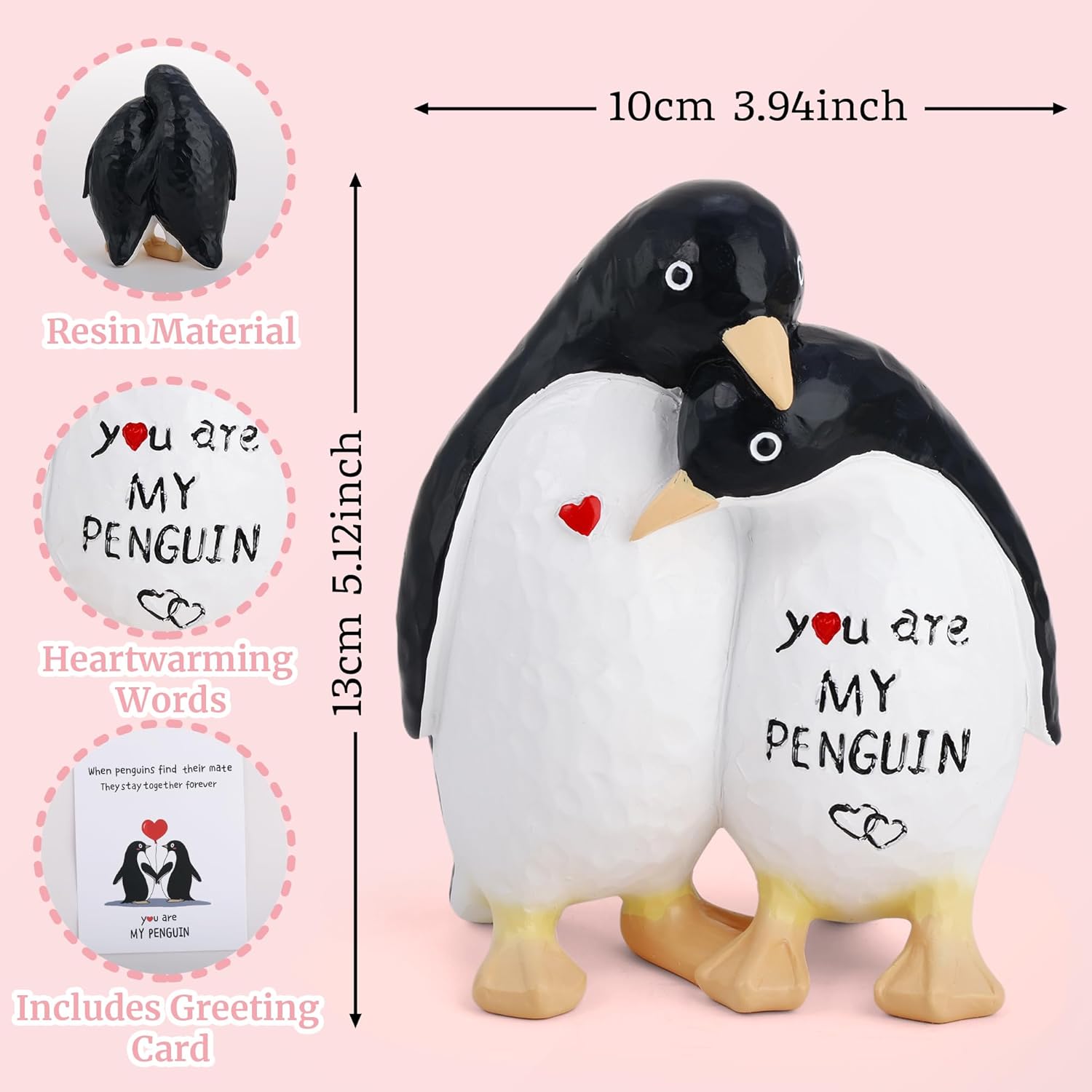 Regine Switzerland Cute Penguin Figurine - Romantic Anniversary Gift for Couples | Perfect for Birthdays & Valentine's Day