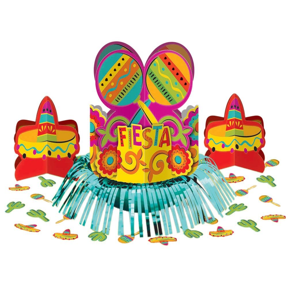 Vibrant Multicolor Fiesta Table Decorating Kit (1 Set) - Unique & Durable Party Essential, All-in-One Package - Perfect for Any Celebration