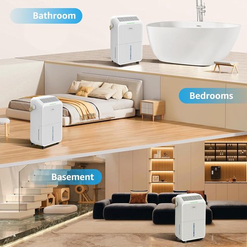 KNKA Dehumidifier - 2500 Sq.Ft Capacity with Intelligent Humidity Control & Drain Hose | Ideal for Home, Basement, & Large Rooms