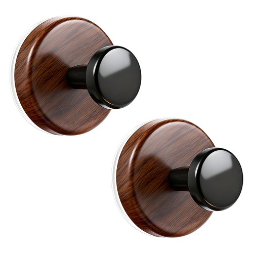 HalfofLife 2-Pack Wreath Hanger for Front Door, Walnut Heavy Duty Suction Cup Reef Hook for Glass Window, Christmas/Thanksgiving/Halloween/July 4th/Easter/Valentine
