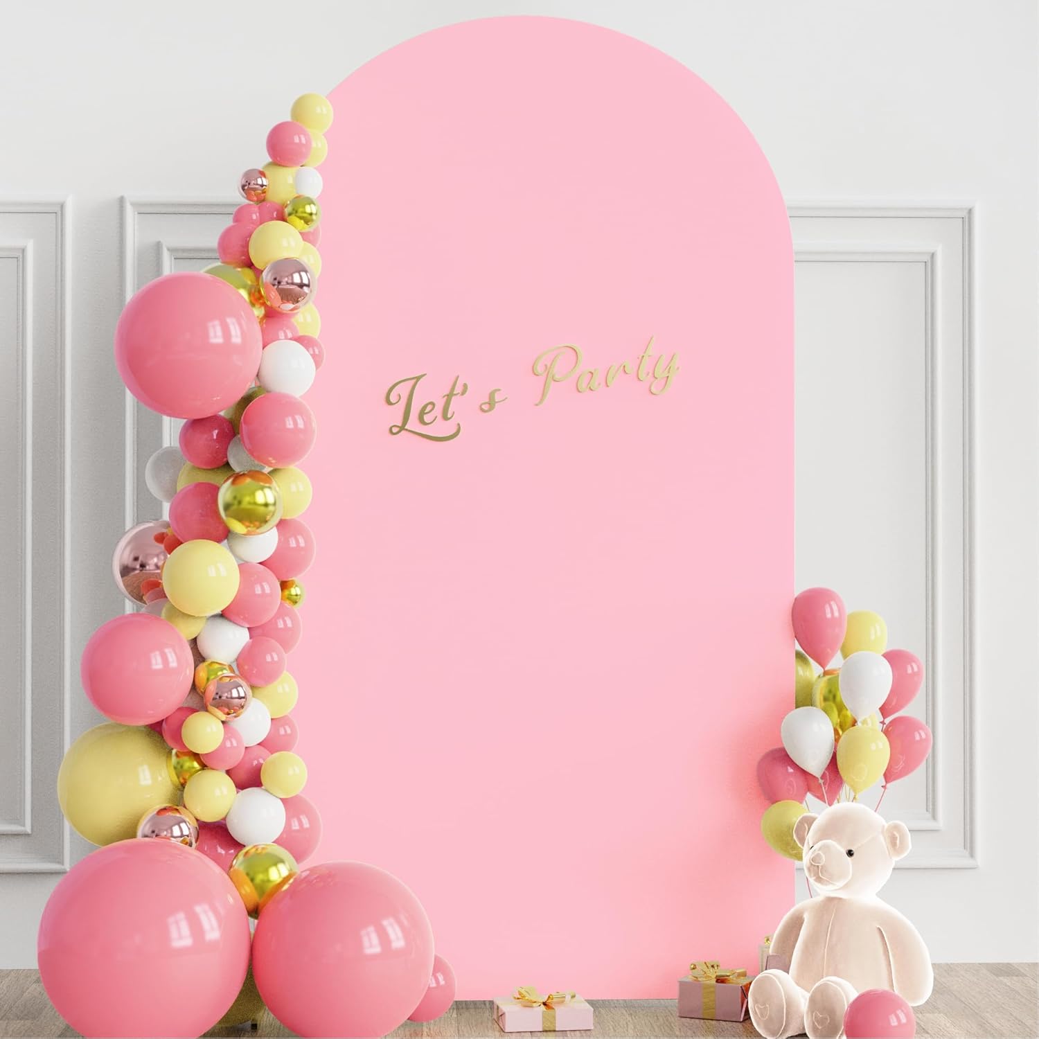 Wokceer Wedding Arch Backdrop Stand - 7.2 FT Metal Arch with Cover for Ceremonies & Events