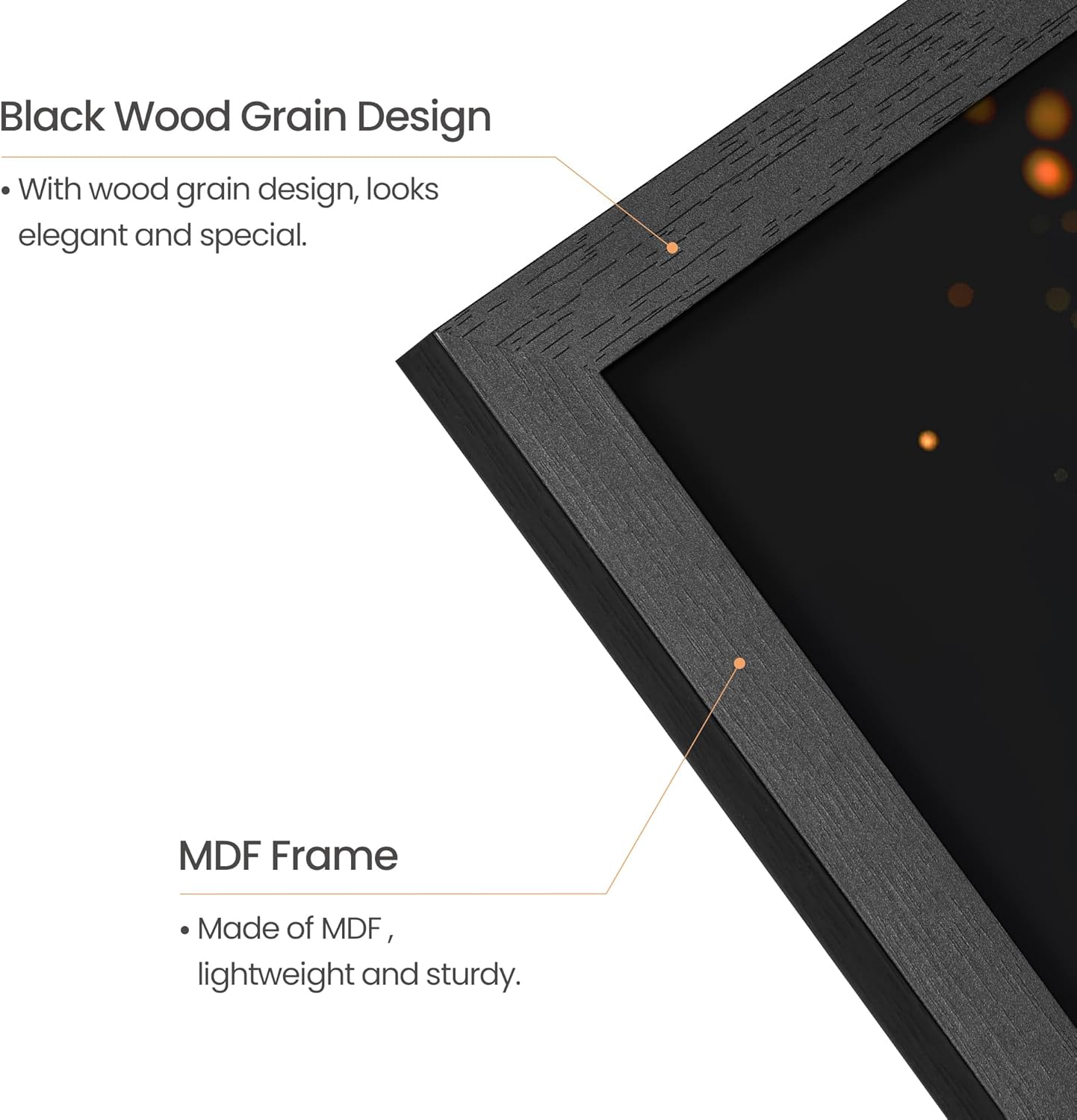 Upsimples 11x14 Picture Frame - Stylish Black Wall Gallery Frame Made of Engineered Wood
