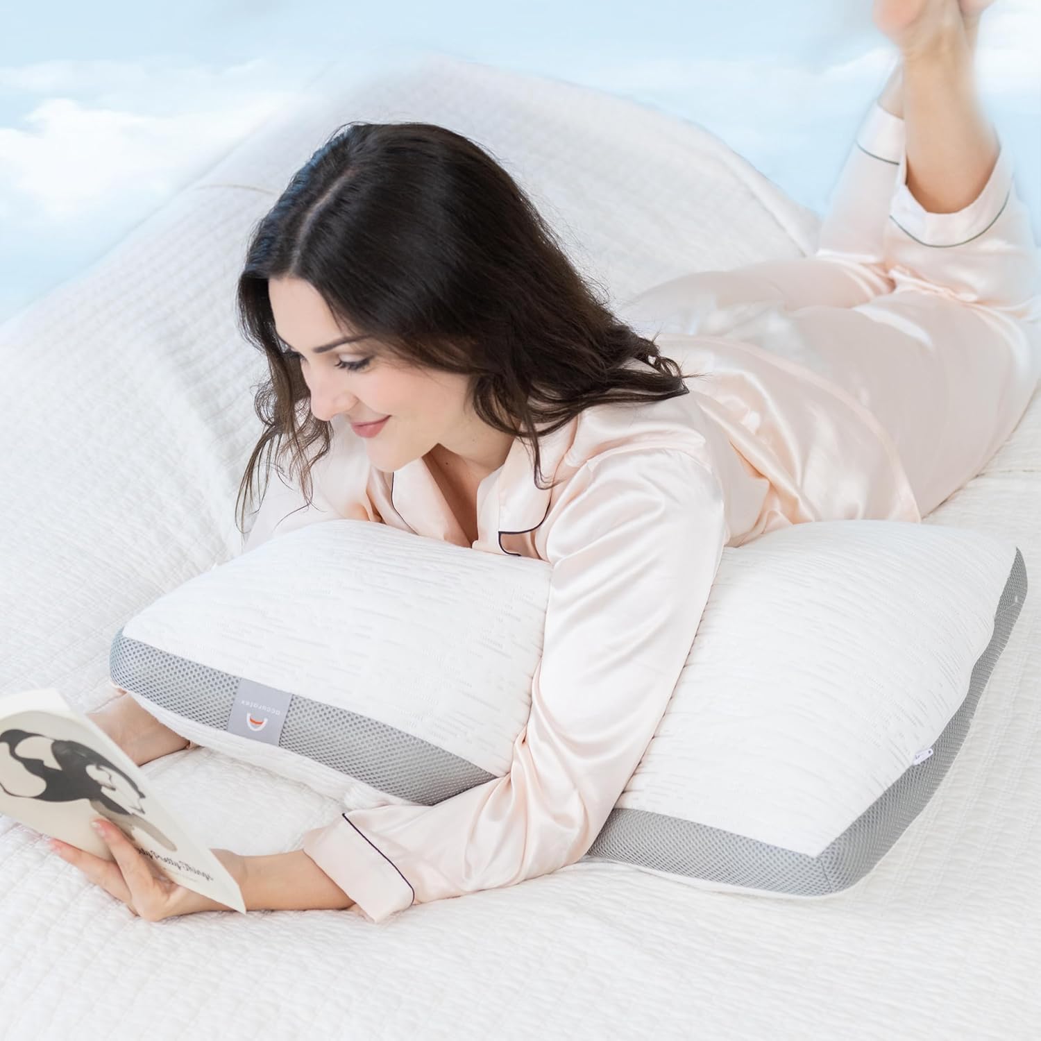 ACCURATEX Pillows Queen Size Set of 2, Rayon Derived from Bamboo Removable Cover, Shredded Memory Foam Pillow with Down Alternative Fill (Adjustable), Supportive Pillows for Side Back Sleepers