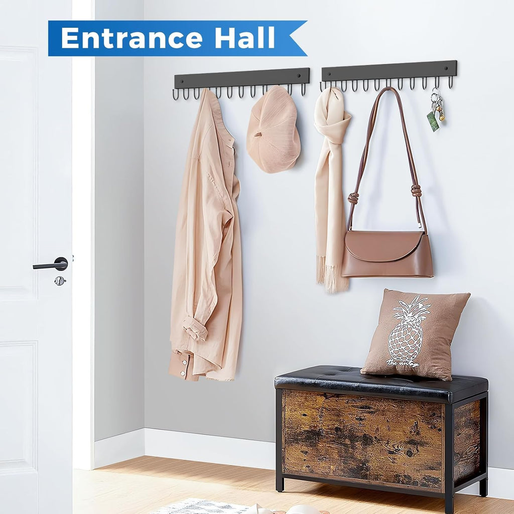 Skiennix Wooden Belt Hanger - Wall-Mounted Organizer with 24 Storage Capacity | 180° Rotating Design in Black