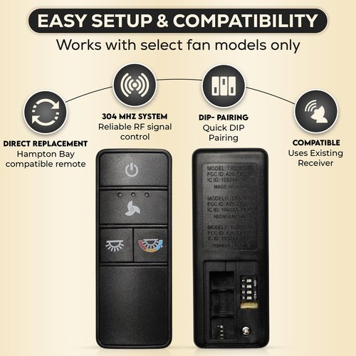 Ashby Park Ceiling Fan Remote Control for Hampton Bay Ashby Park Ceiling Fans 59268 59258 59248