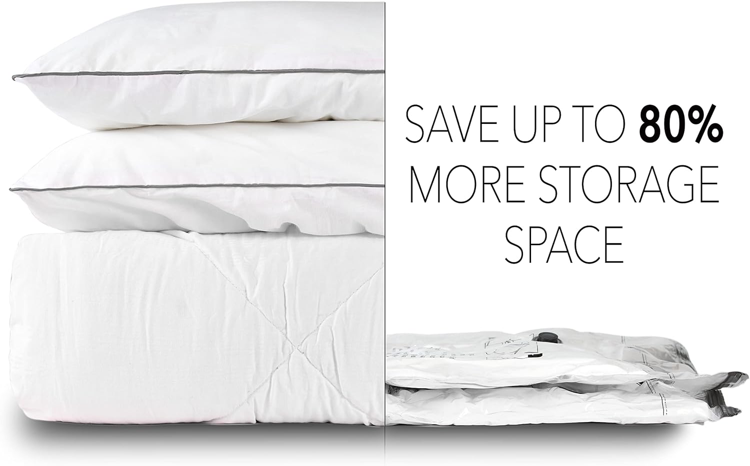 SpaceAid Jumbo Vacuum Storage Bags - Space Saver Compression Bags for Bedding & Clothes | X-Large 3 Pack
