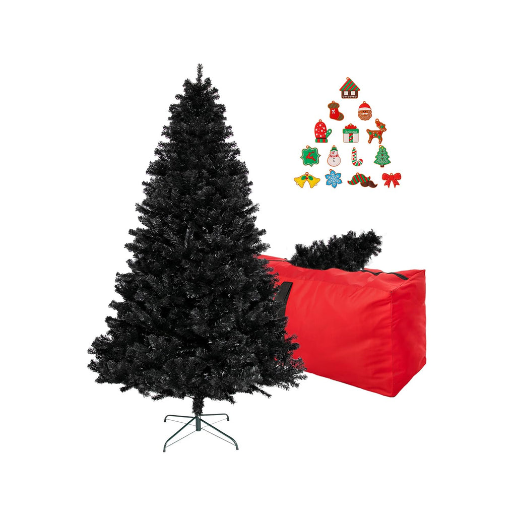 ULICO 4ft Artificial Black Christmas Tree,Premium Spruce Xmas Tree with 450 Branch Tips, Fake Christmas Tree with Foldable Metal Base Stand,Home, Office,Party Decoration