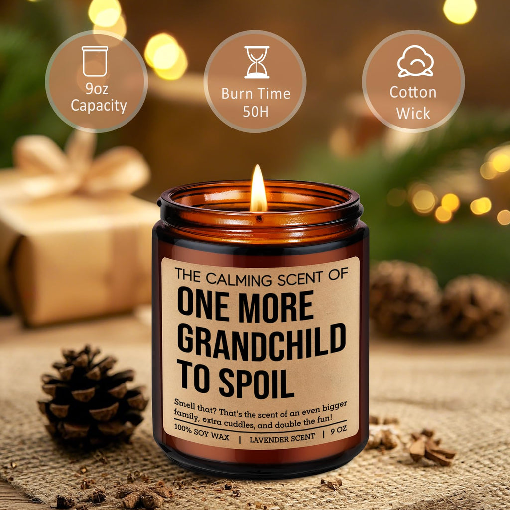 Miracu One More Grandchild Candle, Pregnancy Announcement for Grandparents, Baby Announcements Ideas, Pregnancy Reveal to Parents, Funny 2nd, Second Baby, Grandparents Again Gifts for Grandma Grandpa