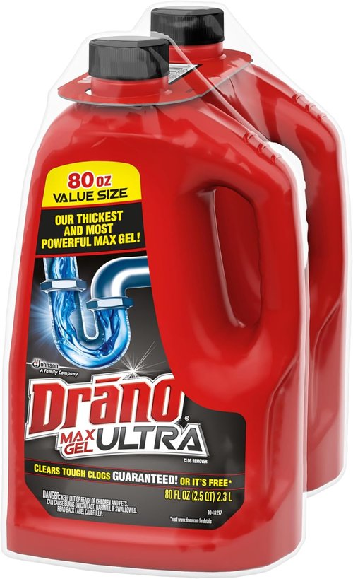 Drano Max Gel Clog Remover - Powerful 160 Fl Oz Drain Cleaner for Tough Clogs