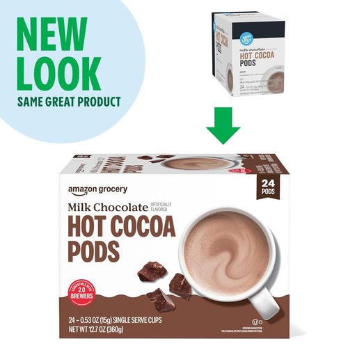Happy Belly Hot Cocoa Pods - Rich Milk Chocolate Flavor | 24 Count for Delicious Treats
