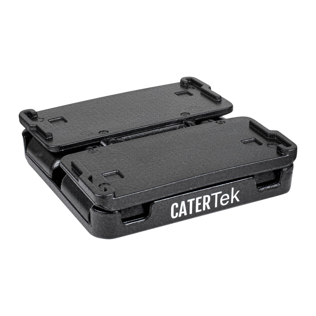 Restaurantware-Cater Tek 25 Quart Catering Hot Box, 1 Top Load Insulated Food Pan Carrier - Holds 1 Full Size 8” Deep Pan, Collapsible, Black EPP Plastic Food Box With Handles, Portable, For Buffet