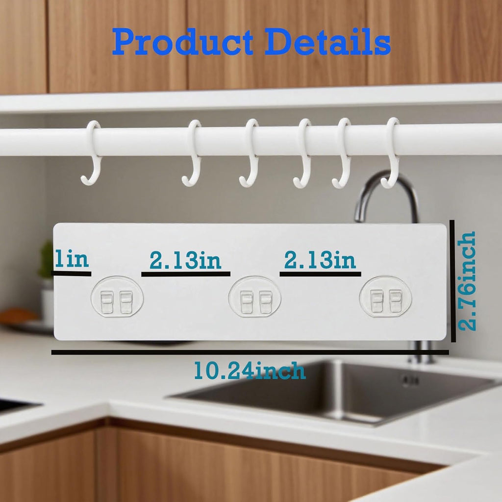 Skiennix Shower Caddy Adhesive Replacement - Strong Transparent Pads for Bathroom & Kitchen Storage | No Drilling, 4 Pack