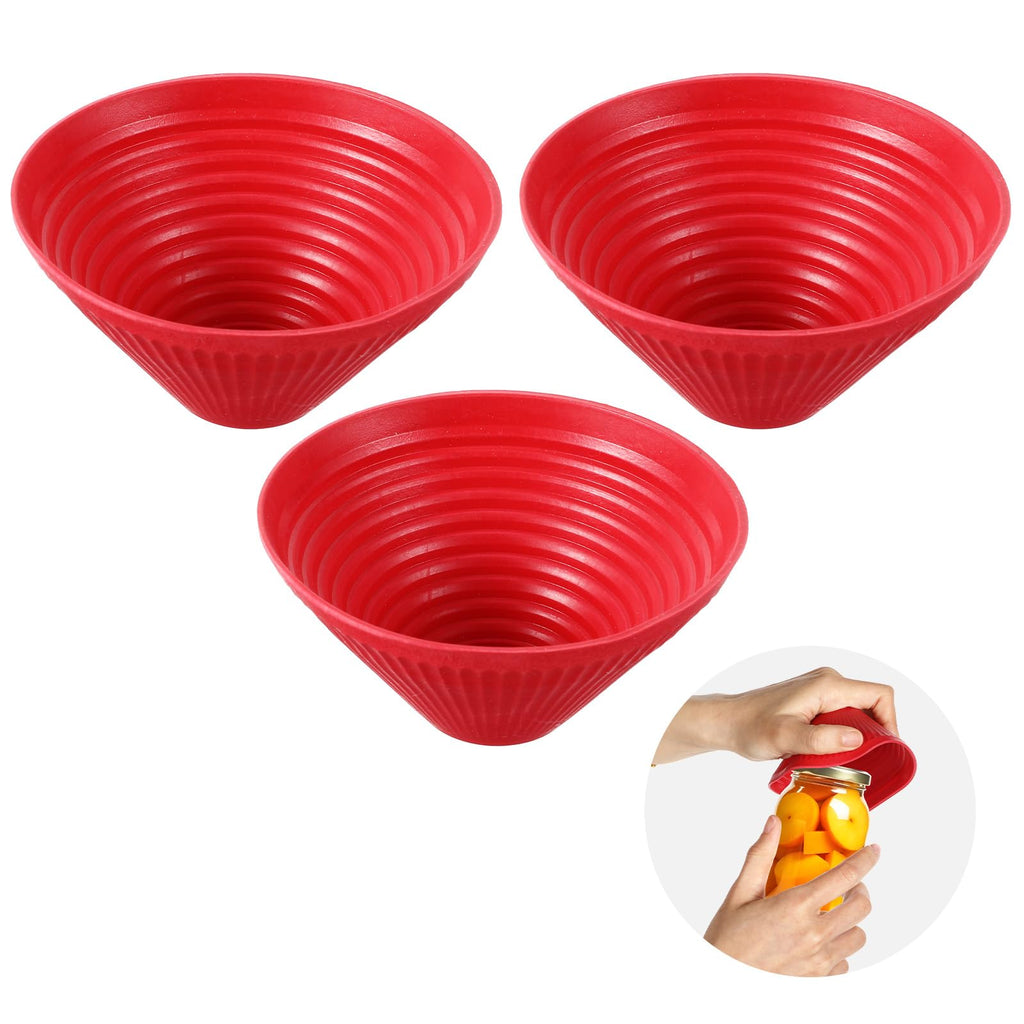 Heclia 3 Pack Rubber Jar Opener, 3.7 Inch Round Silicone Jar Opener Gripper for Seniors with Arthritis Weak Hands, Non Slip Jars Lid Openers Kitchen Lid Cap Gripper Pads Multi-function Coasters
