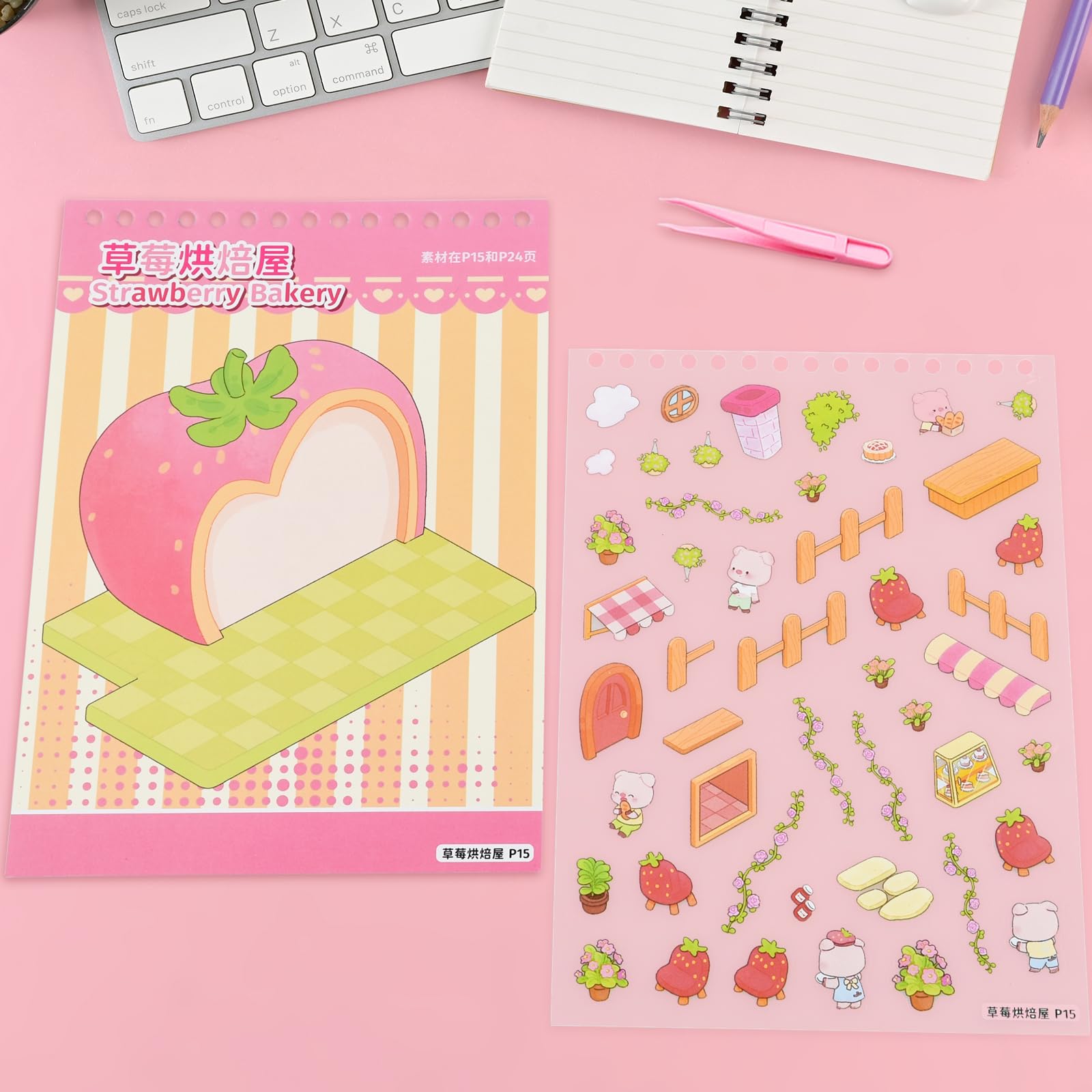 20 Sets 3D Sticker Scenes, Make Your Own 3D House Stickers Therapy, Miniature Scene Stickers for Halloween (style2)