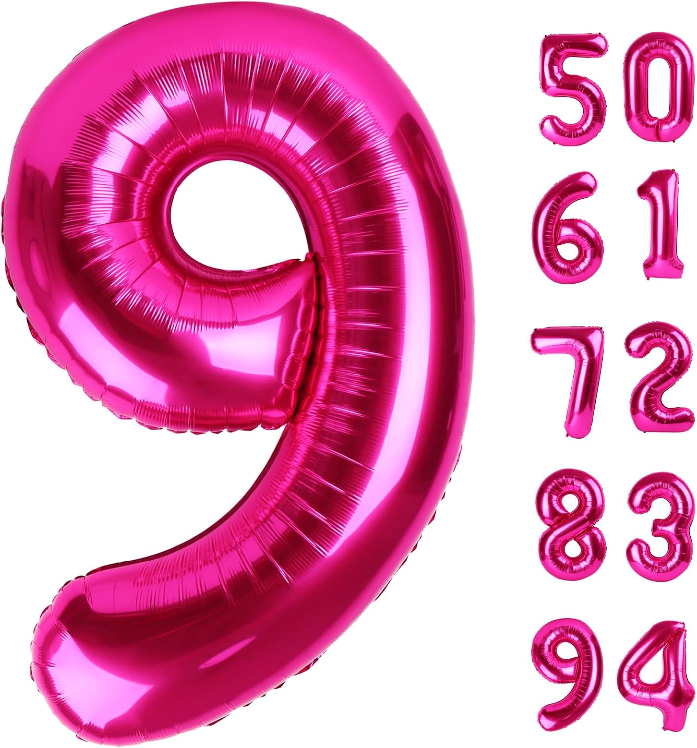 Number 9 Balloon by [Brand Name] - 40 Inch Hot Pink Giant Birthday Decoration for Girls