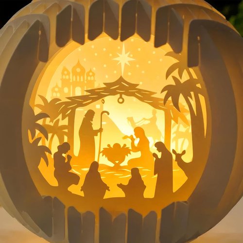 Light Up Nativity Scene - LED Indoor Tabletop Decorations | Small Christmas & Easter Religious Gifts
