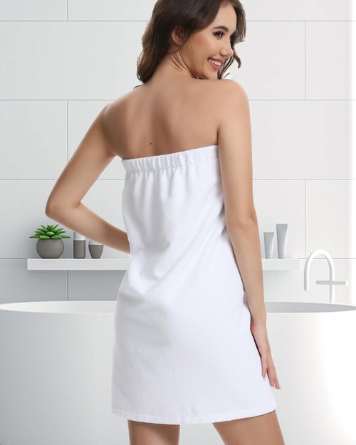 Xeoxarel 3 Pack Towel Wraps for Women, Lightweight Soft Bath Towel Robe, Comfortable Bathrobe, Perfect for Spa, Sauna, and Pool White