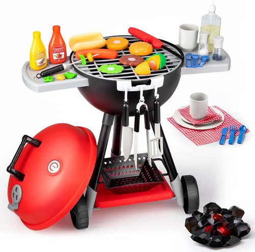 JOYIN BBQ Play Grill Set - Interactive Cooking Toy with Light & Sound | Perfect Birthday Gift for Kids Ages 2-4