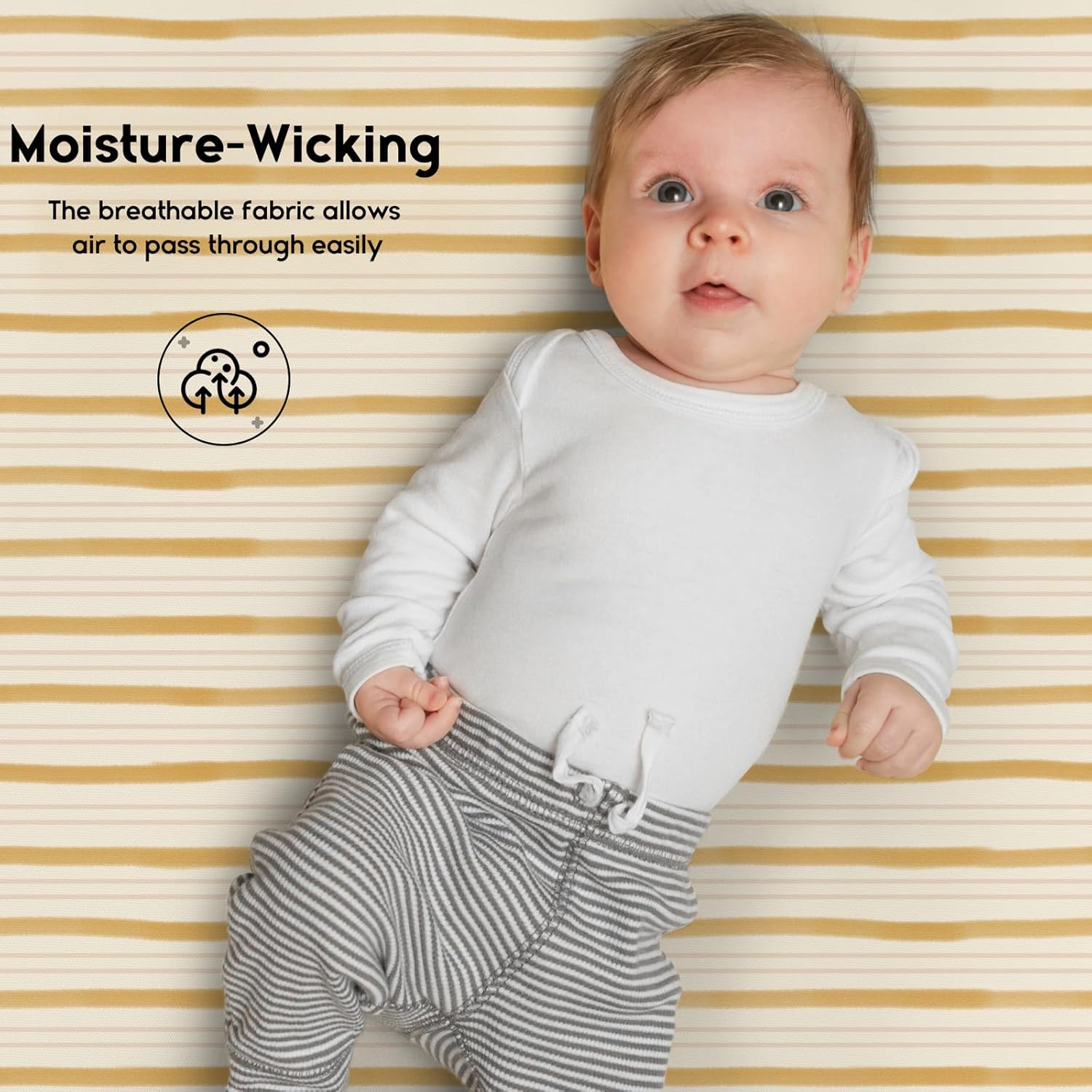Yoofoss Fitted Baby Crib Sheets - Super Soft Microfiber 2-Pack for Standard Crib & Toddler Mattress | 28x52x8in (Brown & Stripe)