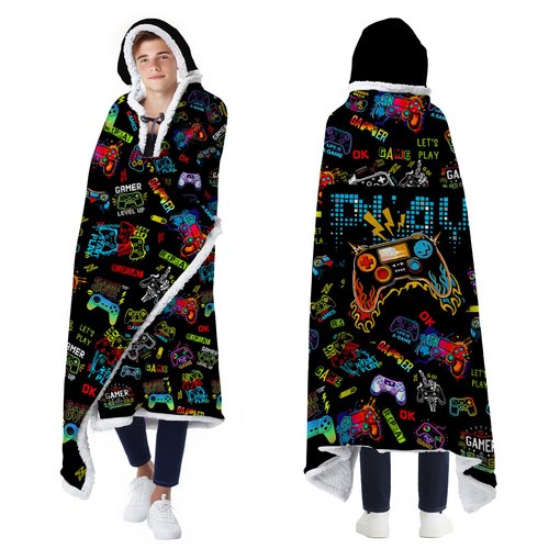 Bestshop Gaming Gifts for Gamers, Cool Wearable Blanket Hoodie for Men Teen Son Dad, Oversized Hoodie Blanket Gifts for Game Player, Gifts for Birthday Valentines Day Christmas