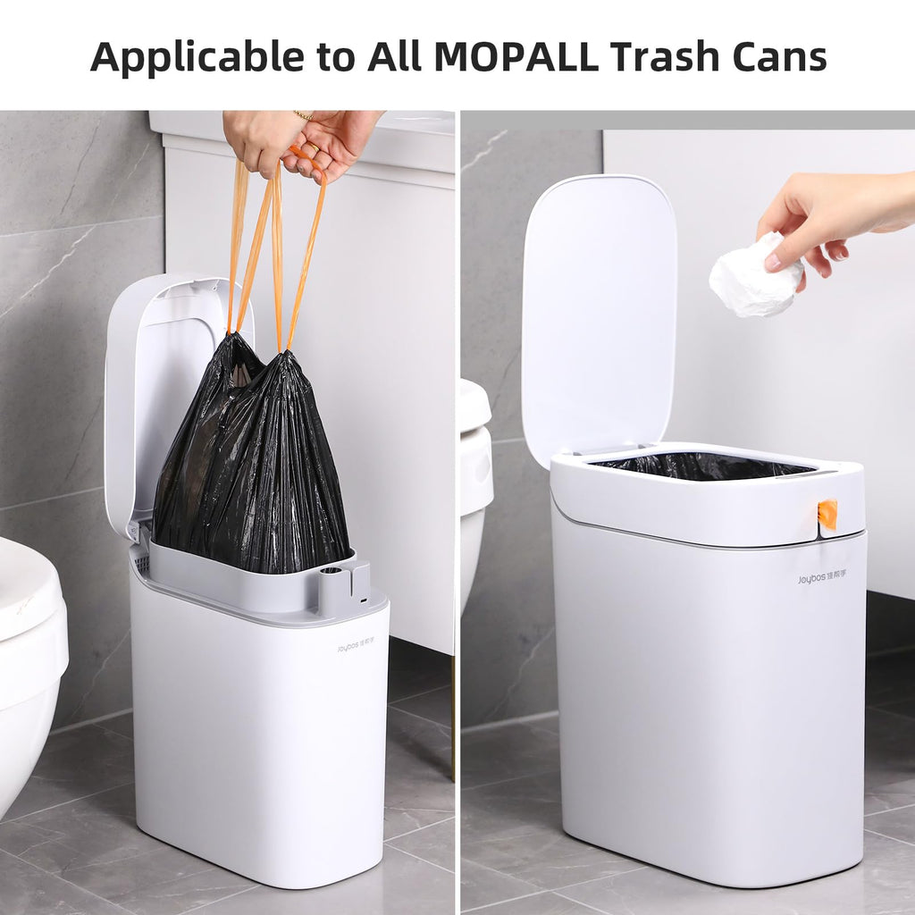 MOPALL Small Drawstring Trash Bag,Easy to Tear and Pack,4 Gallon Garbage Bags,75 Counts