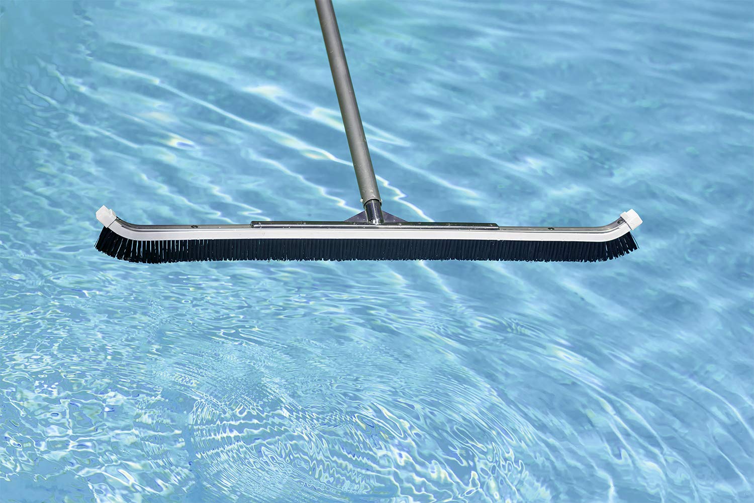 Poolmaster 36-Inch Commercial Pool Brush - Heavy-Duty Aluminum Back & Curved Nylon Bristles