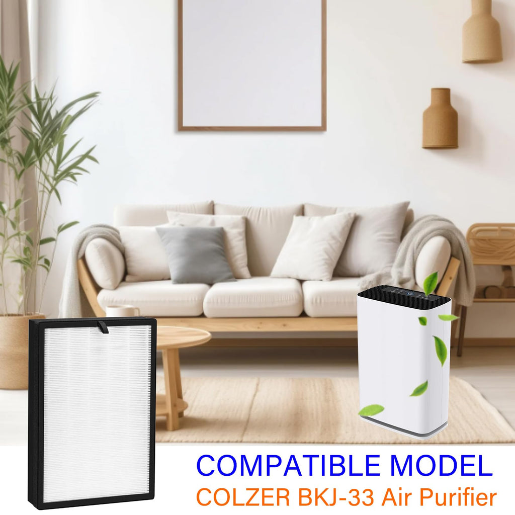 BKJ-33 Replacement Filter for COLZER BKJ-33 Air Purifier, 3 in 1, H13 True HEPA with High efficiency Activated Carbon and Pre-Filter