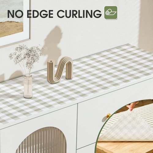 Beautysaid Shelf and Drawer Liner for Kitchen Cabinet, Non Adhesive Non Slip Shelf Paper Waterproof Washable Thickened for Dresser Pantry Shelve Bathroom Protector Liner(Checkered,23.6 in x 30 FT)