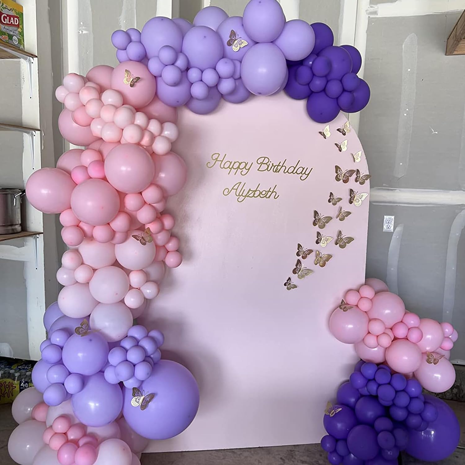 Togvu 12-Inch Metallic Purple & Pink Balloons - 60 Pack Confetti Latex Balloons for Parties & Events