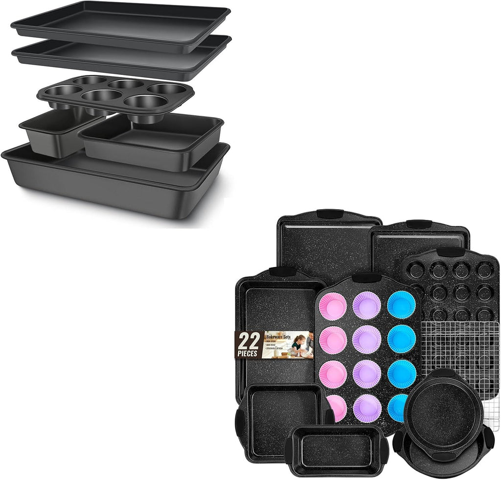 Skiennix Nonstick Baking Pans Set - Versatile Bakeware for Perfect Cooking | 3-Piece Set