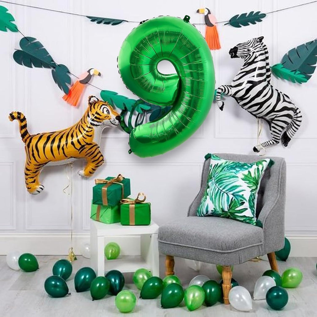 Number Balloons - Giant Green Number 9 Balloon | 40 Inch St. Patrick's Day Birthday Decoration