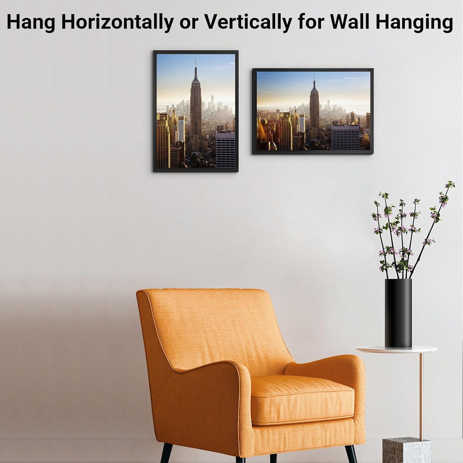 Stable Black Picture Frame by [Brand Name] - 8.5x11 High Definition Plexiglass for Horizontal & Vertical Display