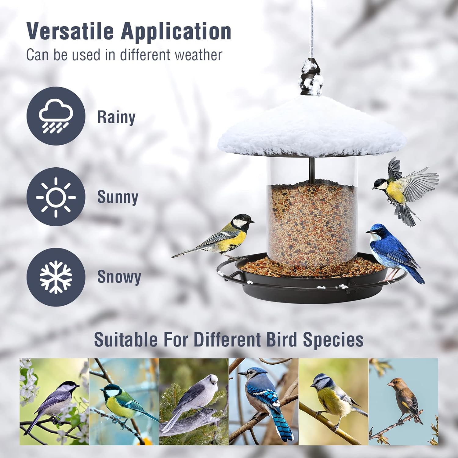 Youvip Metal Roof Bird Feeder - Chew-Proof Design for Outdoor Use | Bronze Finish