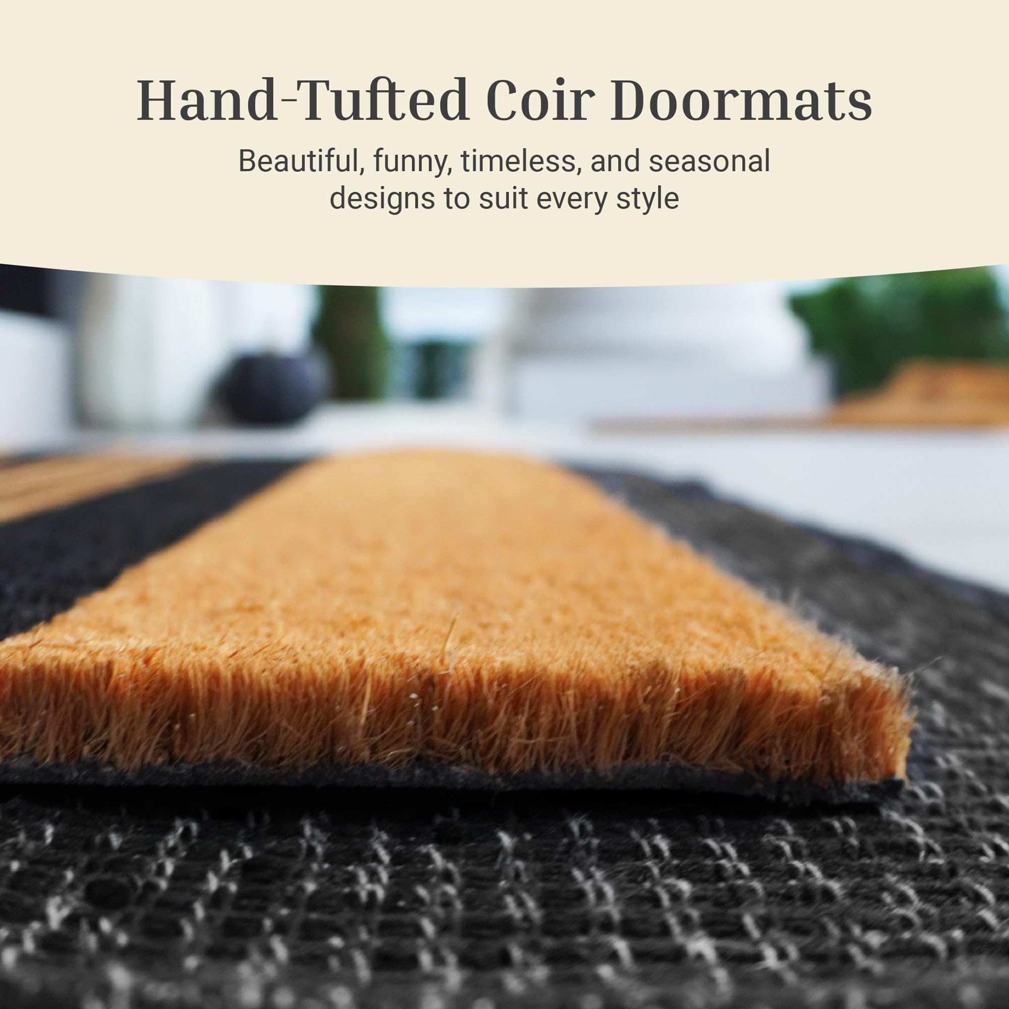 THEODORE MAGNUS Door Mat - Welcome Mat for Front Door with Non-Slip Backing - Durable Coir Doormat - Perfect for Outside Entrance and Entryway Matt - Outdoor/Indoor - Good Vibes Only - 17" x 30"