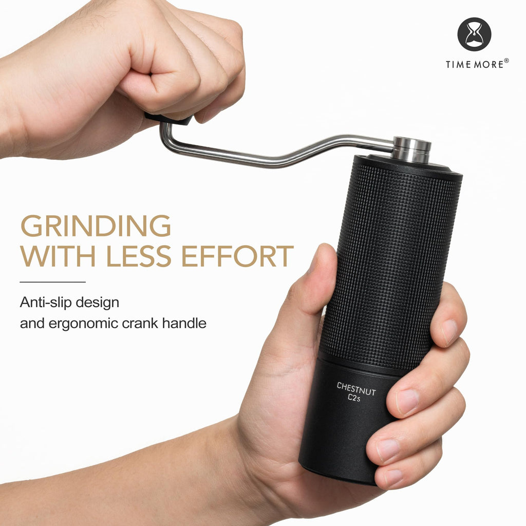 TIMEMORE Chestnut C2S Manual Coffee Grinder with Internal Adjustable Grind Setting, Capacity 20g Hand Coffee Grinder with Stainless Steel Conical Burr, for Espresso to French Press, Black