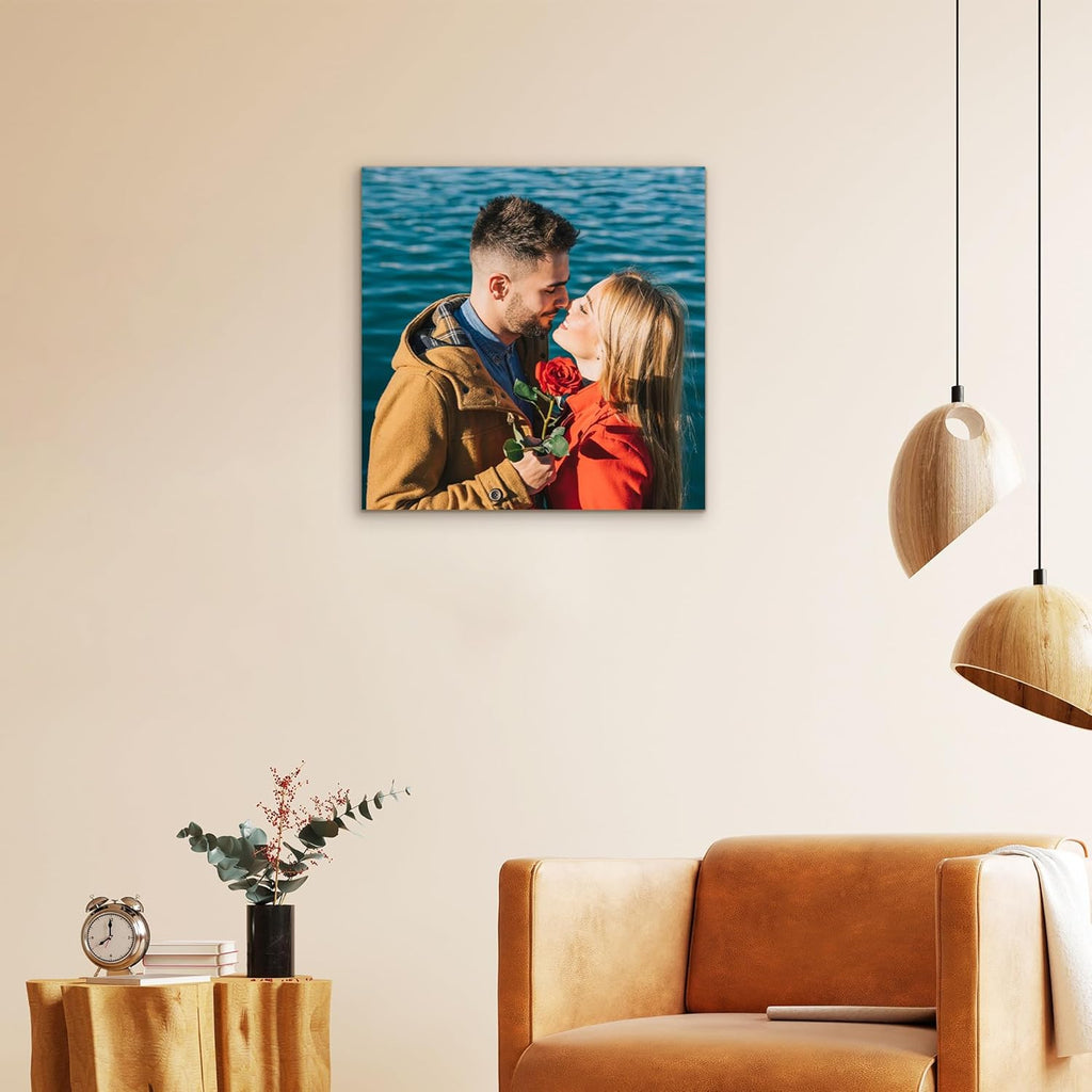 Skiennix Personalized Canvas Wall Art - Custom Framed 12" X 12" Photo Prints for Living Room & Bedroom Decor